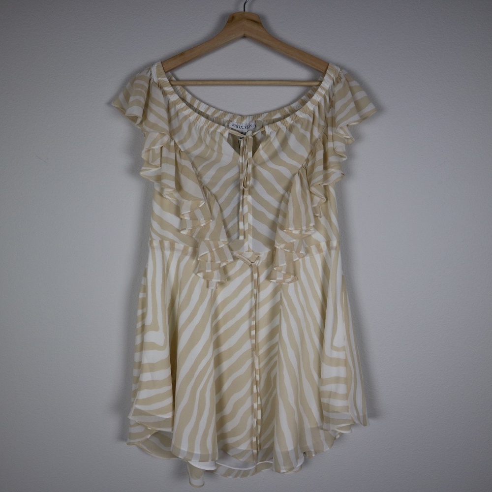 SHONA JOY Ruffle Zebra Mini Dress